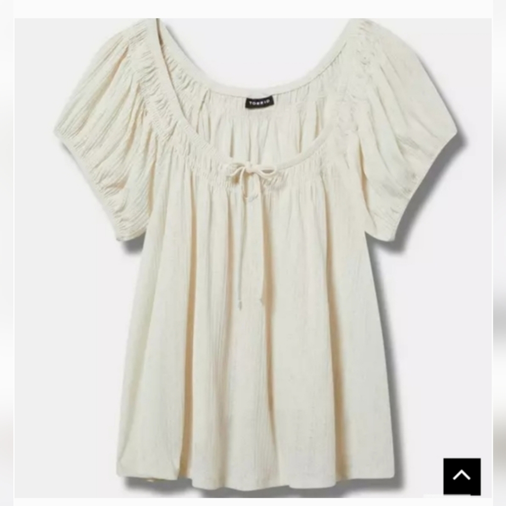 torrid Cream Peasant Blouse